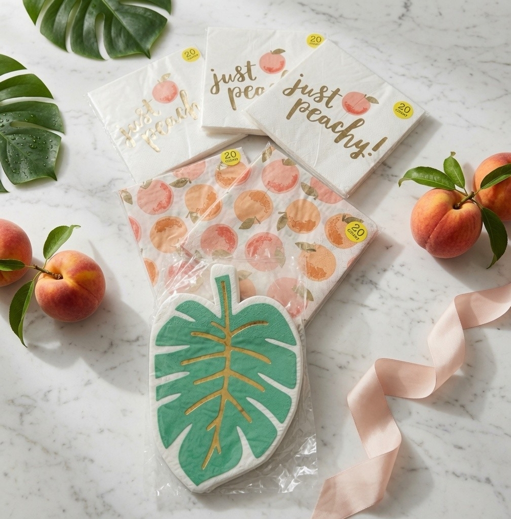 Spritz Target Napkin Bundle Lot 6 Sets Just Peachy Palm Leaf NIP